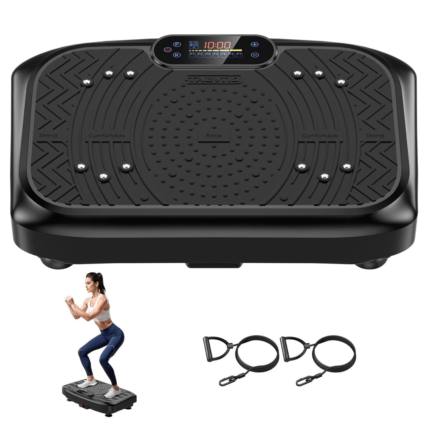 Vibration Plate Exercise Machine Lymphatic Drainage, Full Body Shaking Workout Vibrating Plate Weight Loss, 199 Adjustable Speeds 450 Lbs Capacity Fitness Platform for Women Men