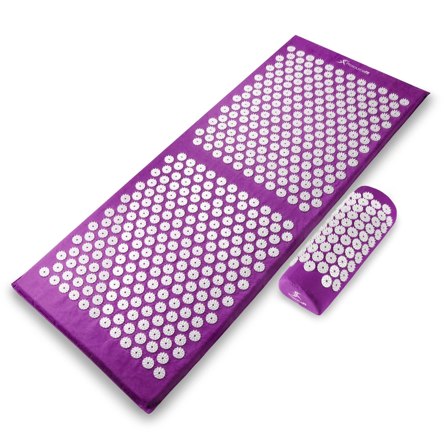 Acupressure Mat and Pillow Set for Back/Neck Pain Relief and Muscle Relaxation, Large - Gray/Gray