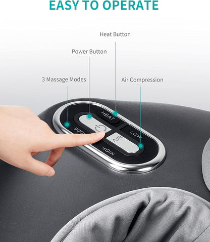 Shiatsu Foot Massager with Heat – Deep Kneading & Air Compression for Relaxation & Circulation