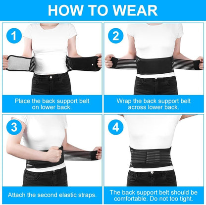Heated Back Support with Magnet, Self Heating Lower support Belt,Tourmaline Magnetic Back Braces for Lower Pain Relief, Adjustable Knitted Lumbar Support Belt with Breathable Mesh Design for Herniated Disc,Sciatica,Scoliosis (L)