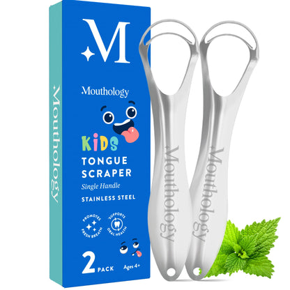 Mouthology Tongue Scraper for Adults (2 Pack), Reduce Bad Breath, Metal Tongue Scraper, Tongue Cleaner, Tongue Scraper, Stainless Steel Tongue Scraper, Tongue Cleaner for Adults, Tongue Scrubber