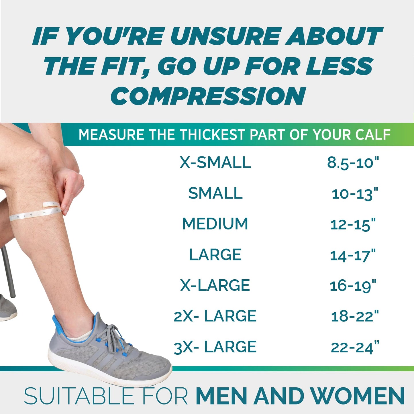 Run Forever Calf Compression Sleeves for Men and Women - Leg Compression Sleeve - Footless Compression Socks for runners
