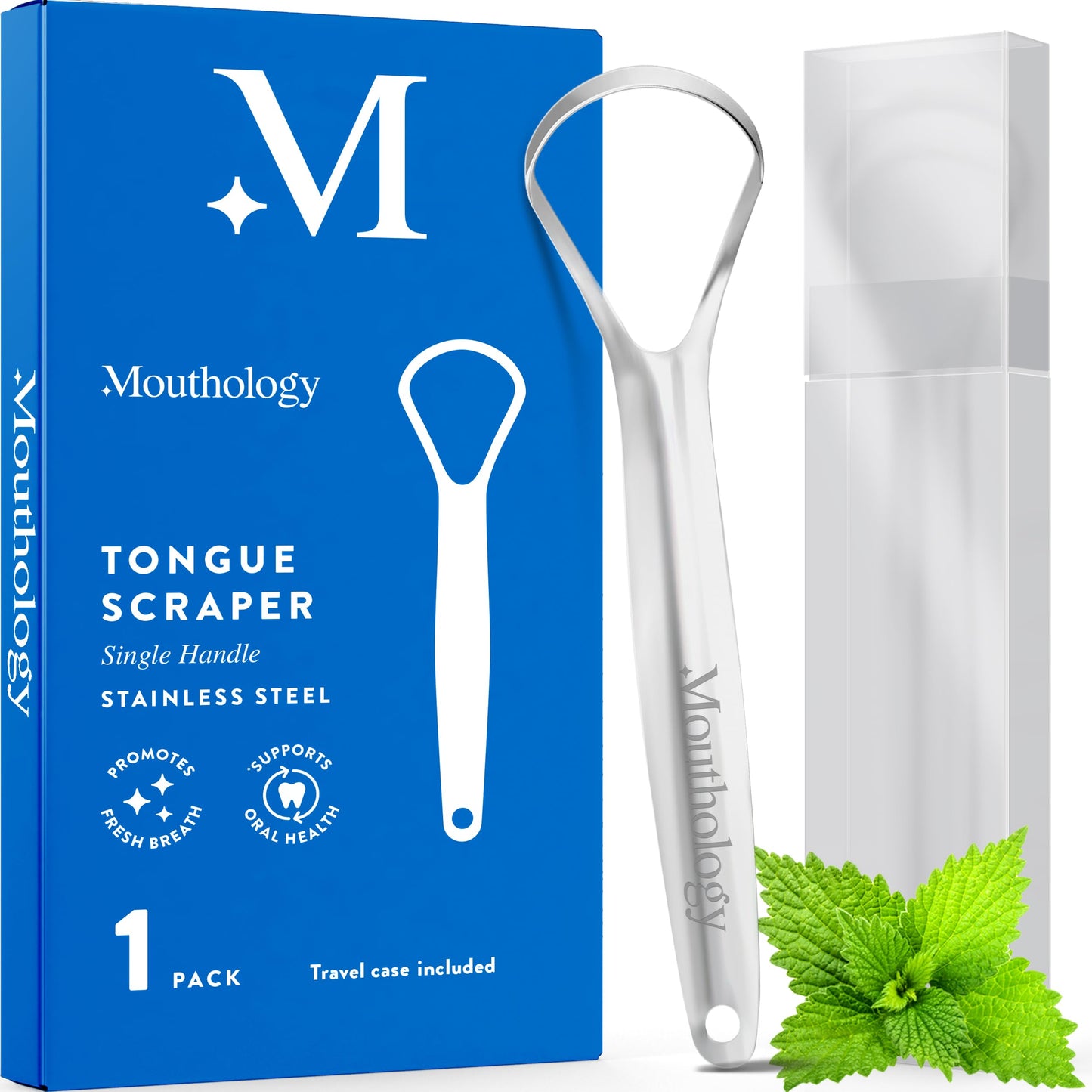 Mouthology Tongue Scraper for Adults (2 Pack), Reduce Bad Breath, Metal Tongue Scraper, Tongue Cleaner, Tongue Scraper, Stainless Steel Tongue Scraper, Tongue Cleaner for Adults, Tongue Scrubber