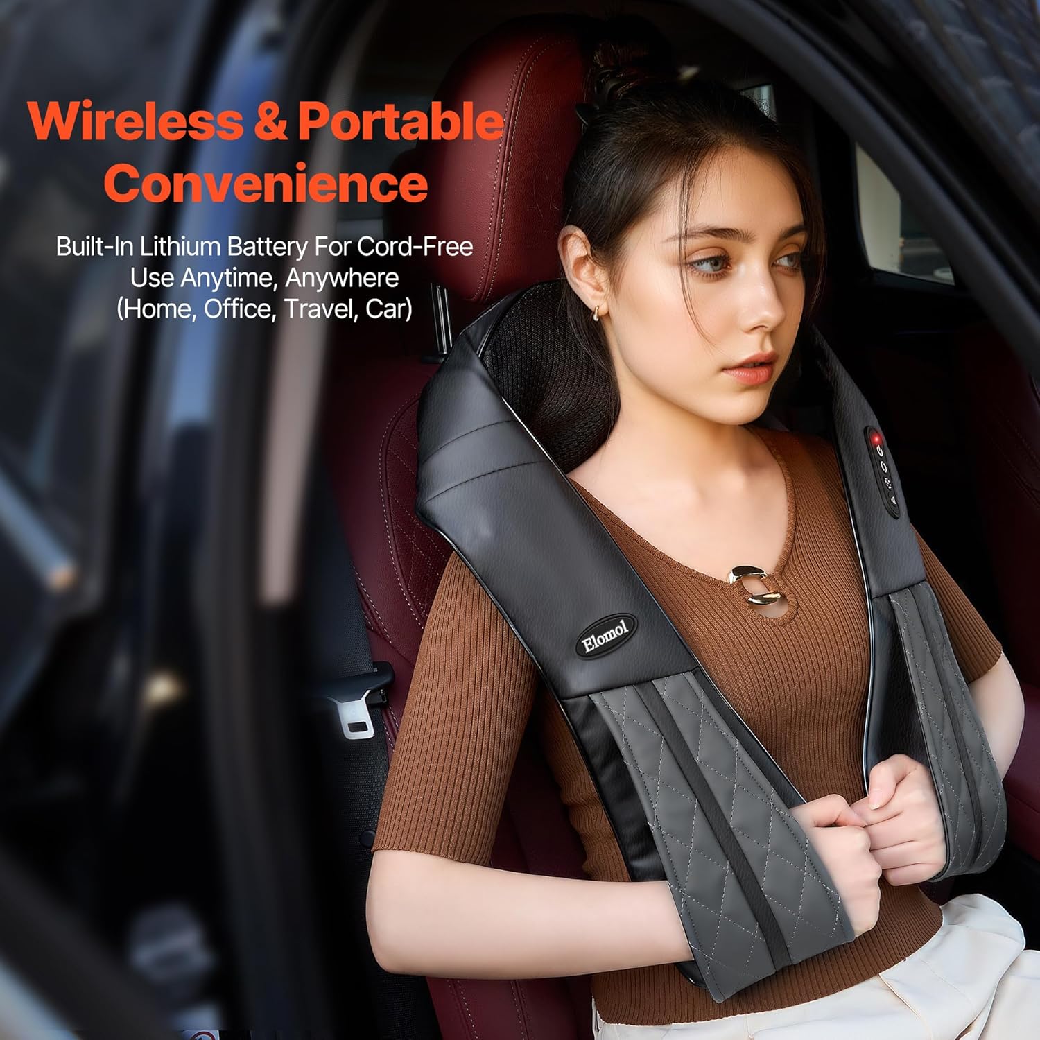 Neck Shoulder Massager with Heat - Cordless Back and Neck Massage Pain Relief Deep 5D Tissue Shiatsu Kneading Massager for Shoulder Back Leg Gifts for Mom Dad Men Women Her Him