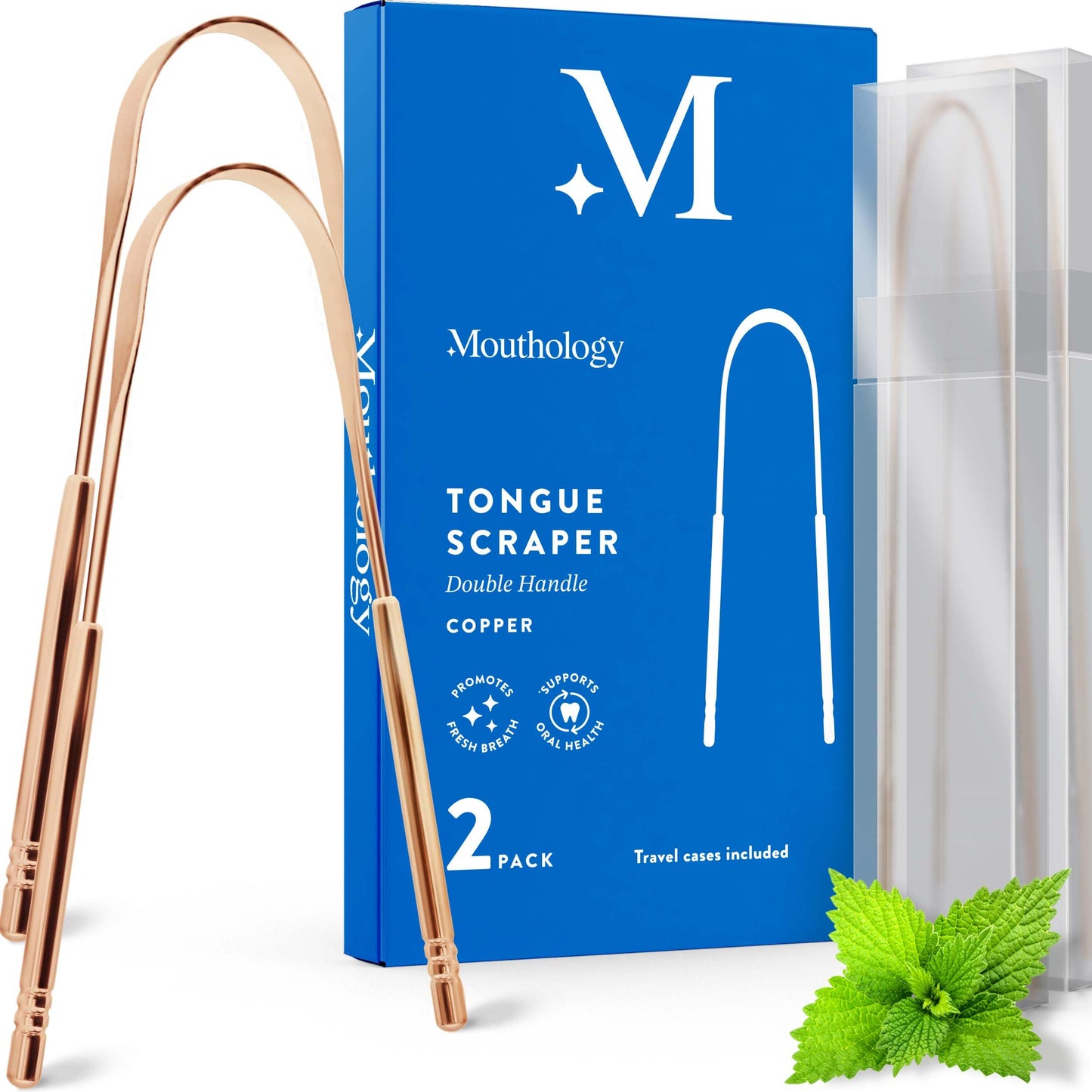 Mouthology Tongue Scraper for Adults (2 Pack), Reduce Bad Breath, Metal Tongue Scraper, Tongue Cleaner, Tongue Scraper, Stainless Steel Tongue Scraper, Tongue Cleaner for Adults, Tongue Scrubber