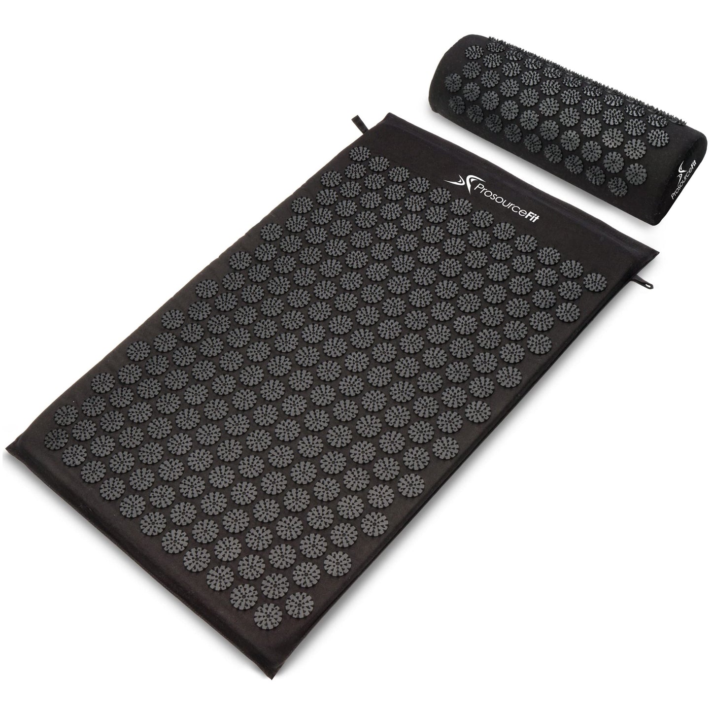 Acupressure Mat and Pillow Set for Back/Neck Pain Relief and Muscle Relaxation, Large - Gray/Gray